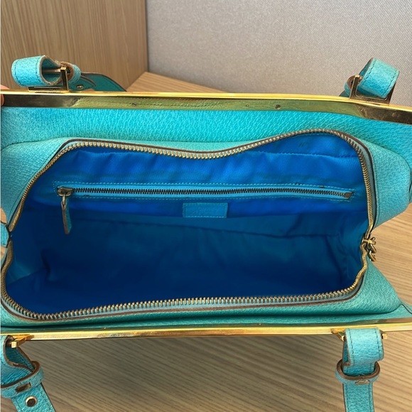 Vintage Teal Versace La Greca Handbag - Picture 7 of 12